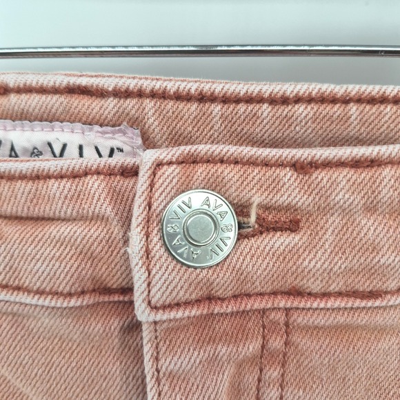 AVA & VIV Womens 16W Cropped Wide Leg Jeans Pink Wash Denim Fair Trade Certified - Picture 4 of 13